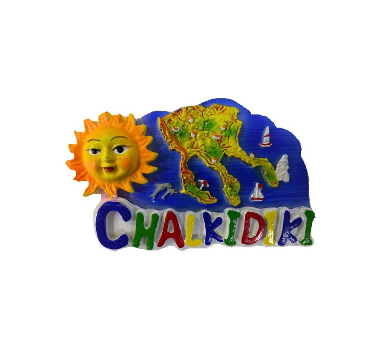 Tourist Souvenir Magnet – Set of 12pcs - Resin Magnet - Chalkidiki - 678089
