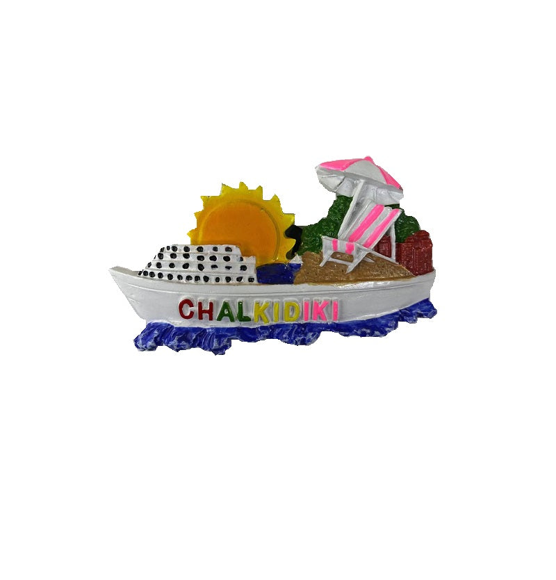 Tourist Souvenir Magnet – Set of 12pcs - Resin Magnet - Chalkidiki - 678096
