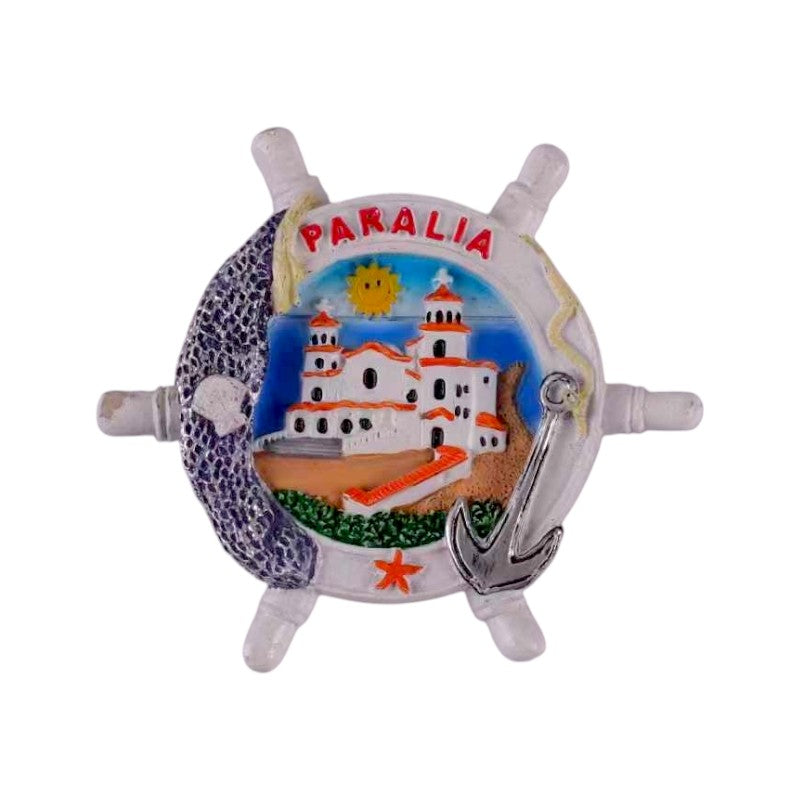 Souvenir Tourist Magnet - Set of 12pcs - Resin Magnet - Paralia - 678100
