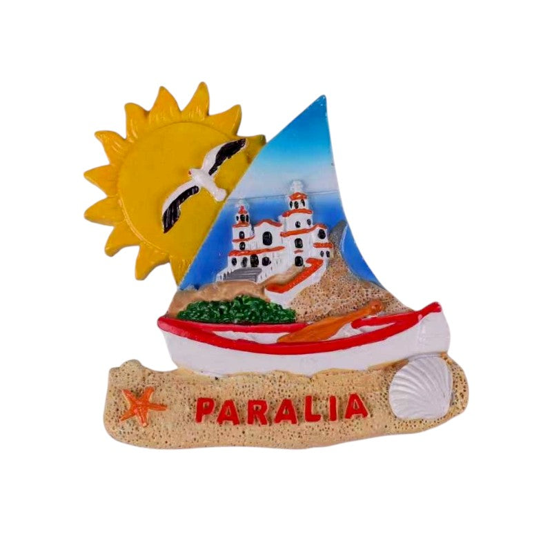Tourist Souvenir Magnet - Set of 12pcs - Resin Magnet - Paralia - 678102