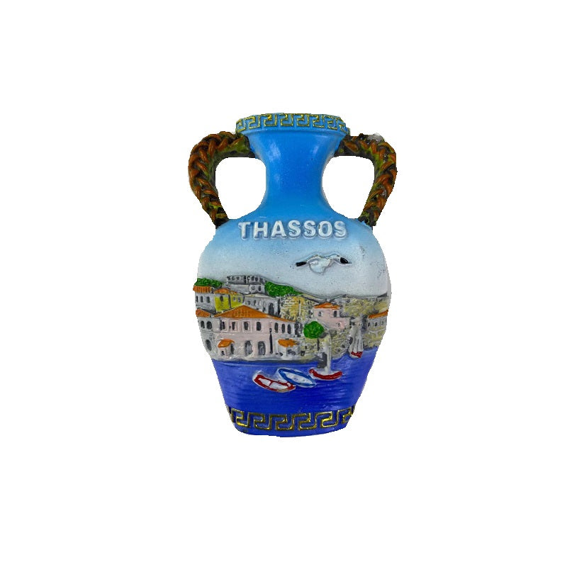 Tourist Souvenir Magnet – Set of 12pcs - Resin Magnet - Thassos - 678121