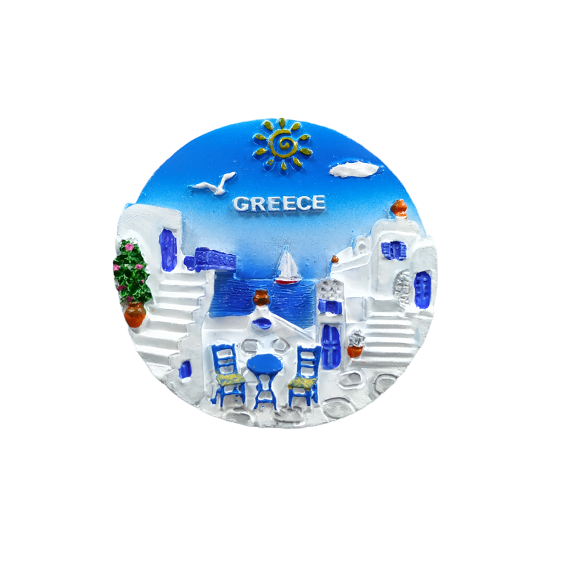 Tourist Souvenir Magnet – Set of 12pcs - Resin Magnet - Greece - 678238