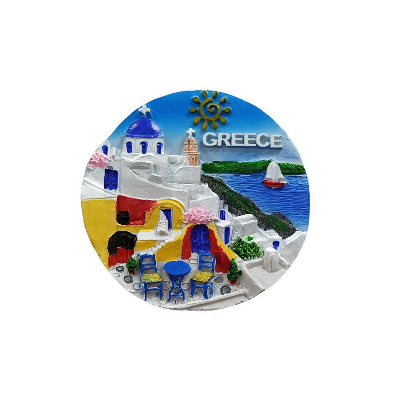 Tourist Souvenir Magnet – Set of 12pcs - Resin Magnet - Greece - 678243