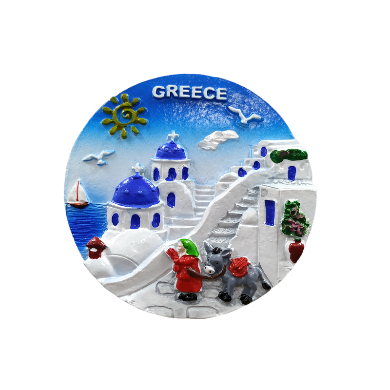 Tourist Souvenir Magnet – Set of 12pcs - Resin Magnet - Greece - 678247