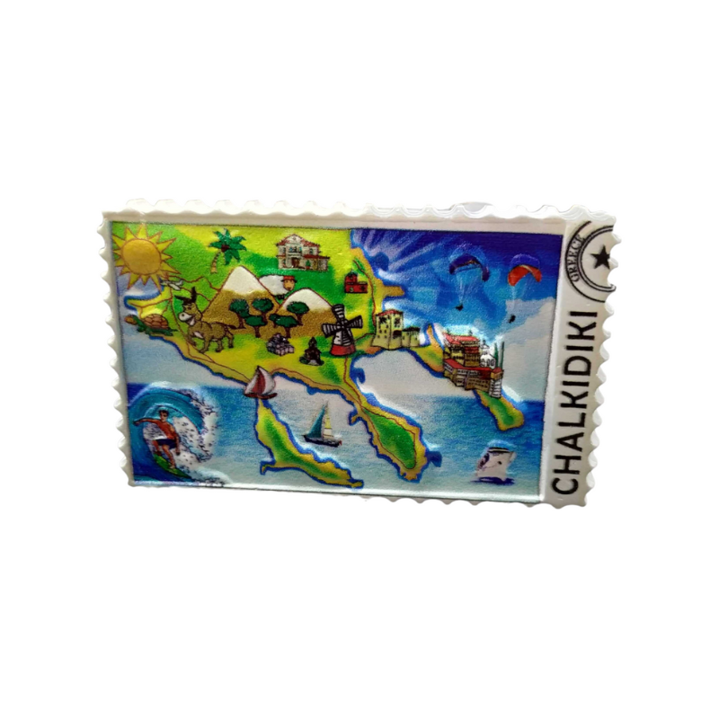 Tourist Souvenir Magnet – Set of 12pcs - Resin Magnet - Chalkidiki - 678301
