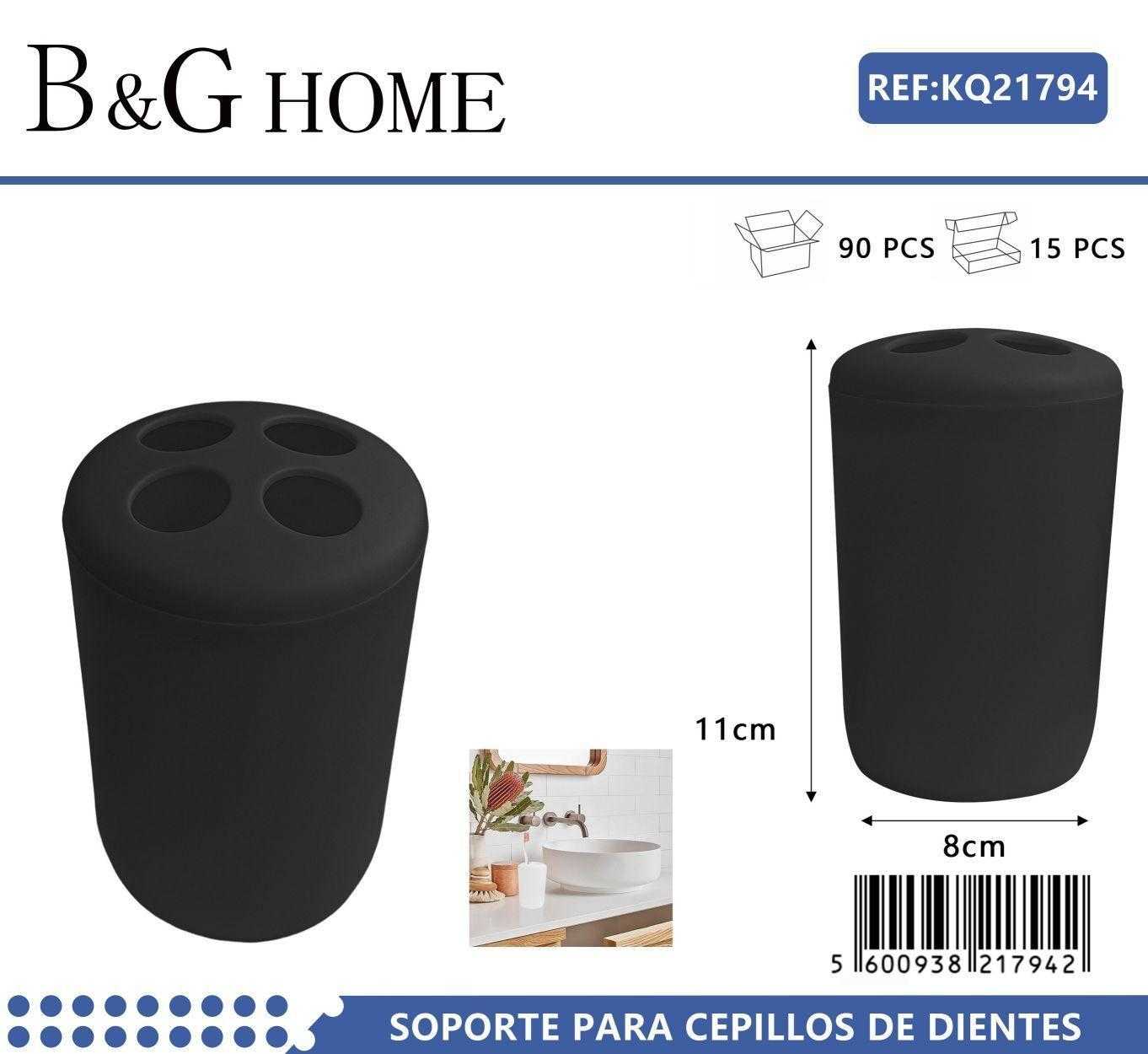 Θήκες οδοντόβουρτσας πλαστικές σε σετ 5Χ - Black - 21794