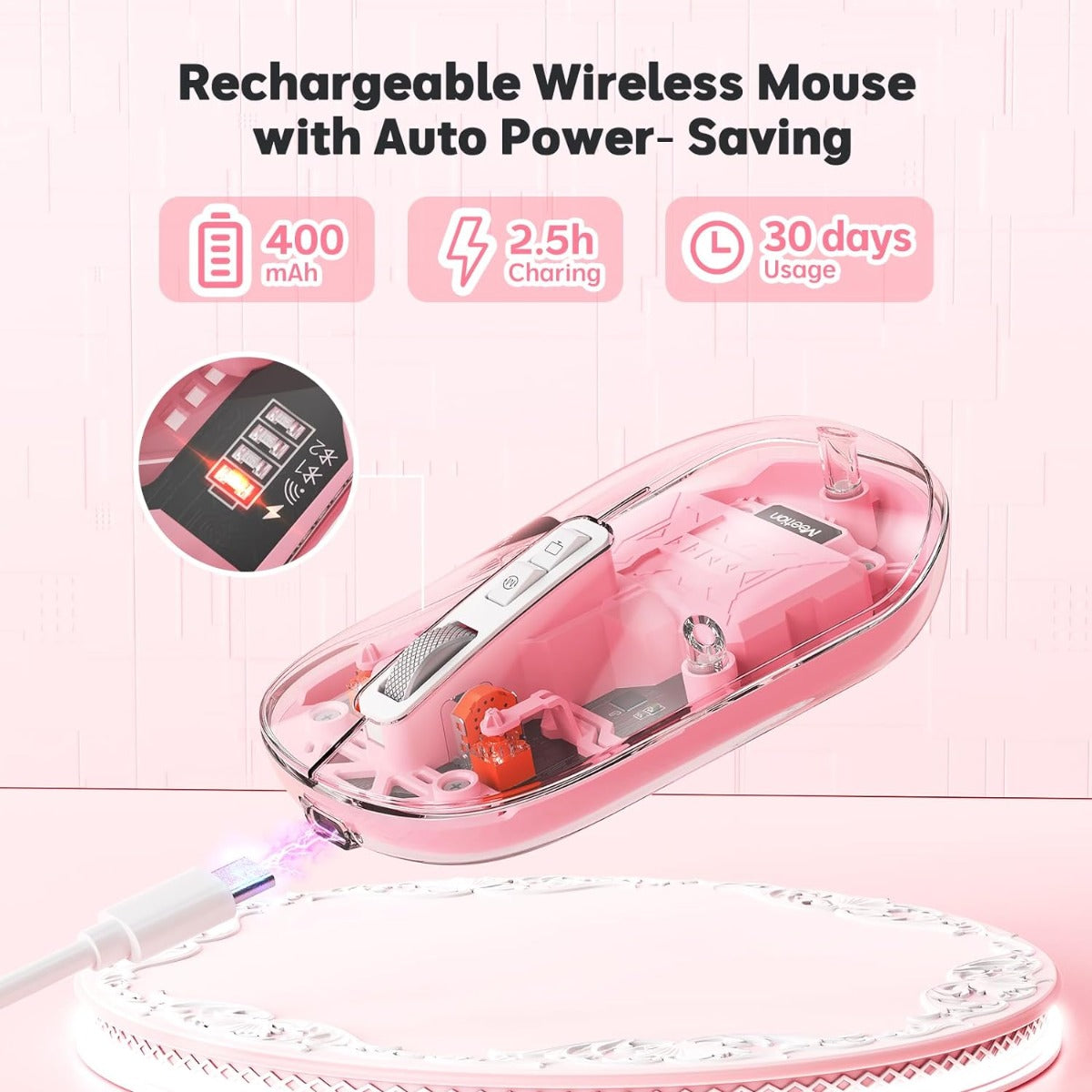 Meetion MT-BTM005 Wireless Mouse Pink