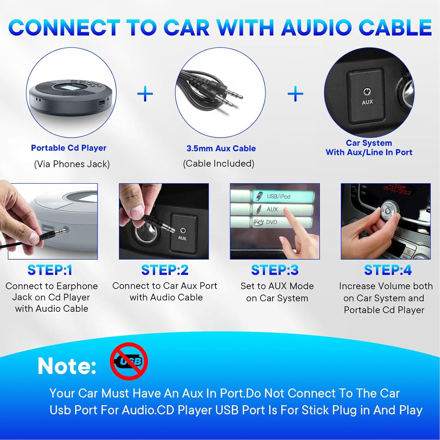 Φορητό επαναφορτιζόμενο CD Player με Bluetooth - PM20 - 718198 - Black