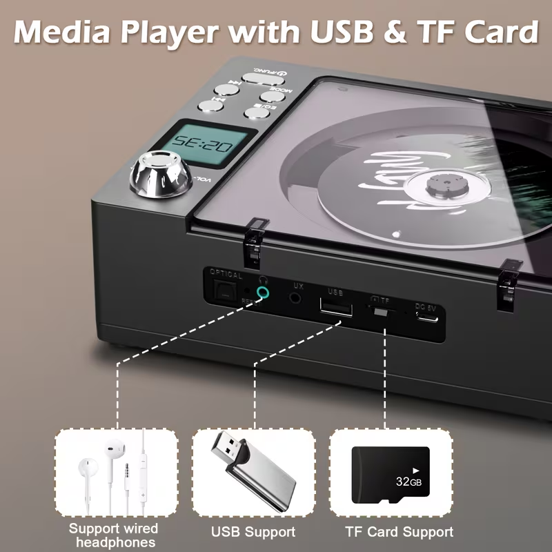 Φορητό CD Player με Bluetooth & Ραδιόφωνο - CD-3100 - 718228 - Black