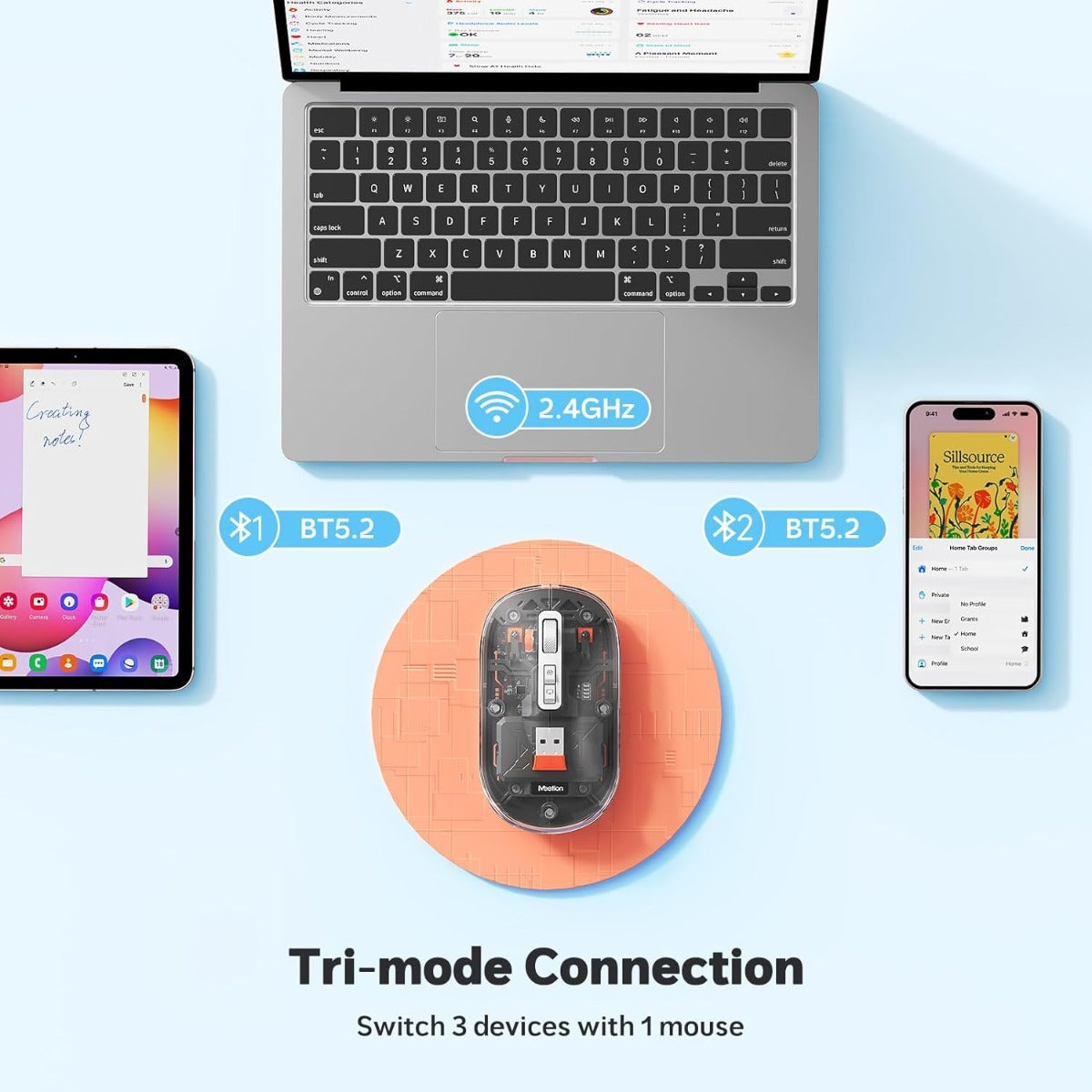 Meetion MT-BTM005 Ασύρματο Ποντίκι Μαύρο