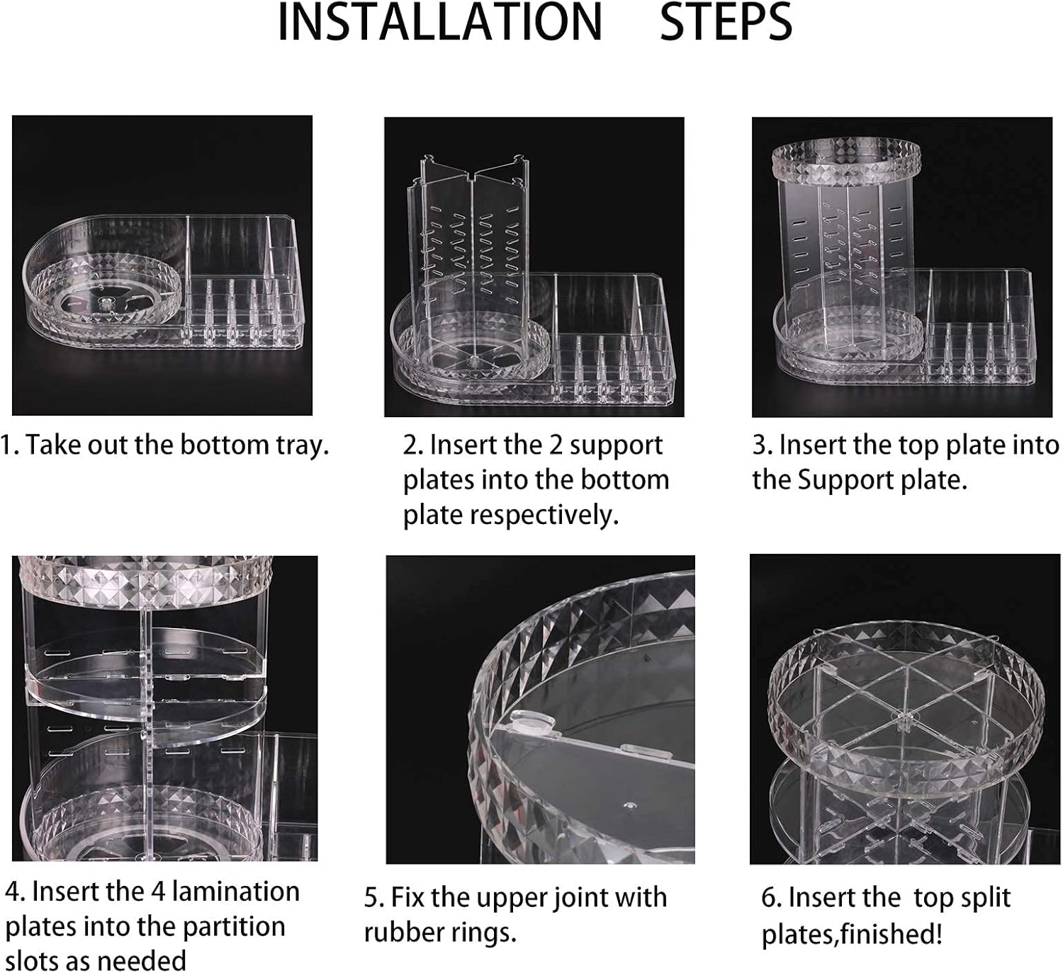 Θήκη οργάνωσης καλλυντικών περιστρεφόμενη ακρυλική - JN110 - 360° - 661108