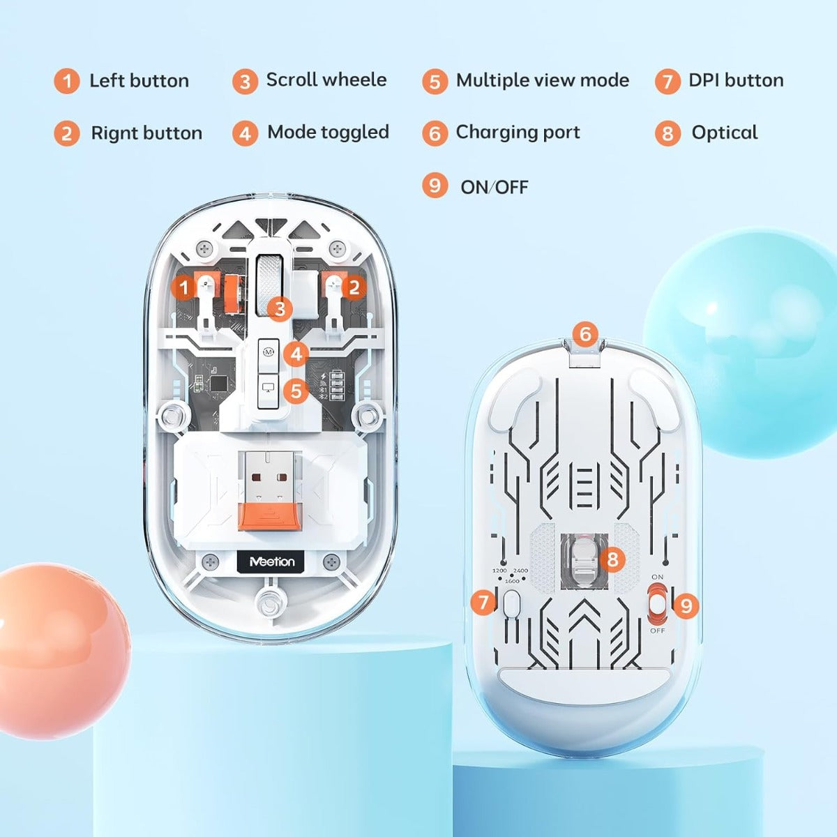 Meetion MT-BTM005 Wireless Mouse White