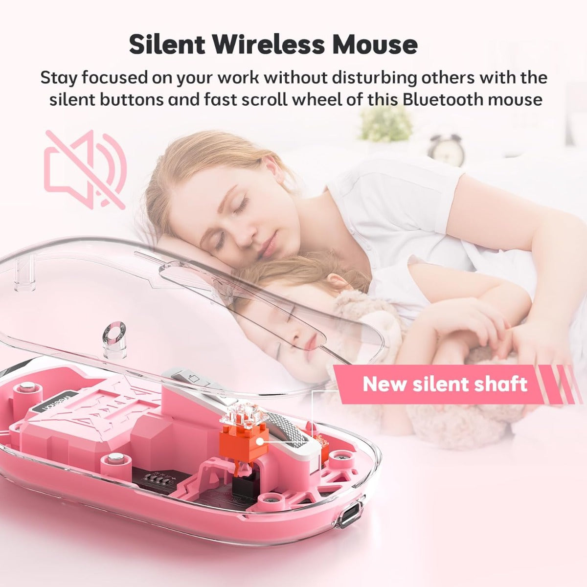 Meetion MT-BTM005 Wireless Mouse Pink