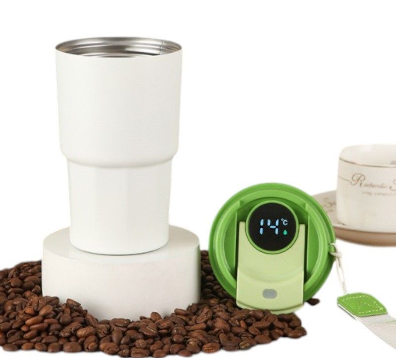 Φορητό παγούρι-θερμός με ψηφιακό θερμόμετρο - 500ml - 722382 - Red