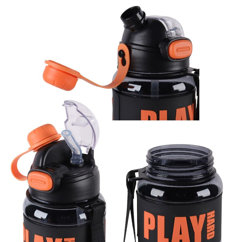 Portable plastic water bottle - 800ml - 722412 - Black