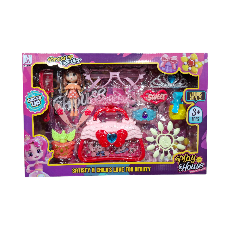 Doll set with beauty accessories - 633-14 - 730158