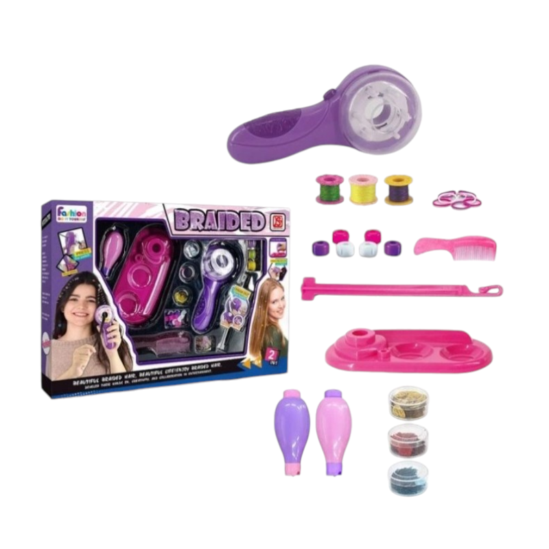 Hair braiding set with patterns - 921DIY - 730207