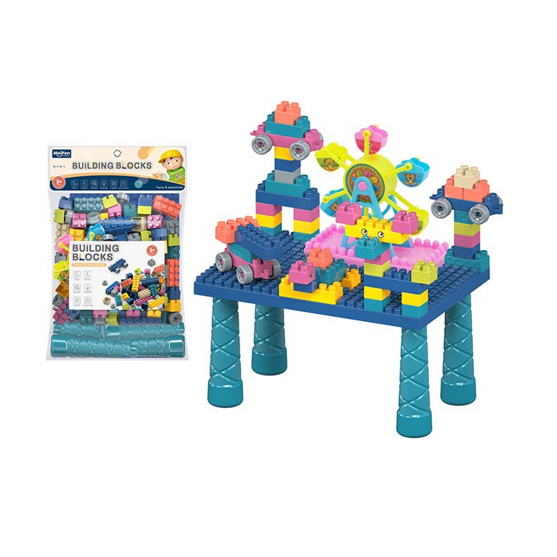 DIY construction bench set with bricks - C2718-01A2DIY - 40pcs - 730265