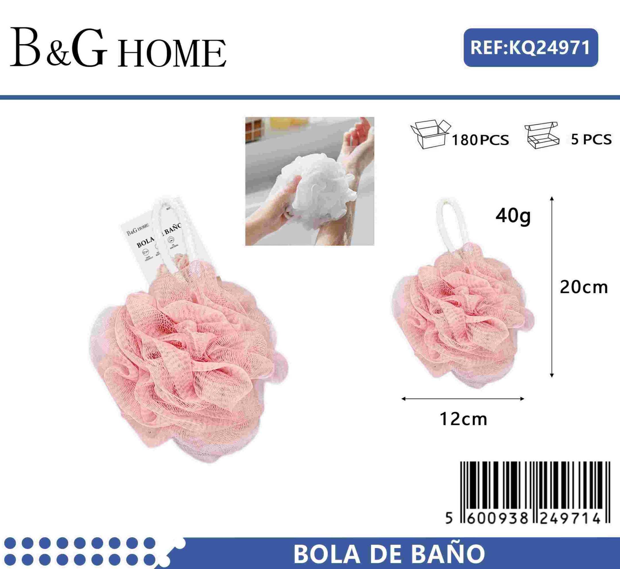 Bath sponges net in set of 5X - Pink - 24971