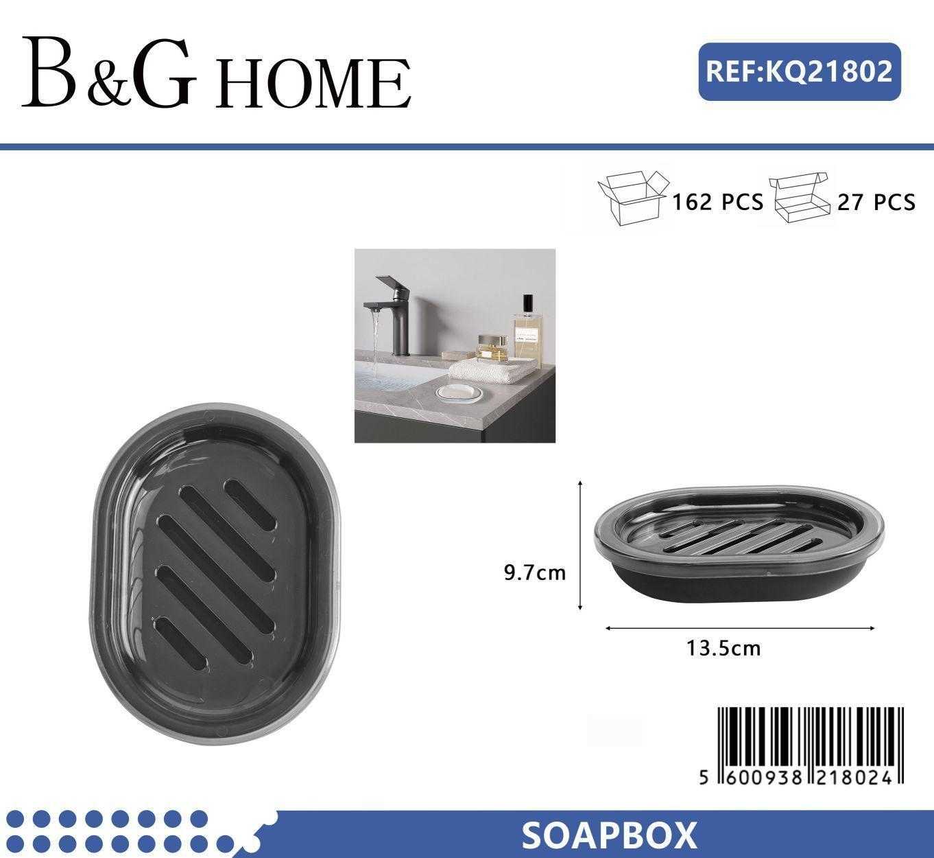 Σαπουνοθήκες μπάνιου πλαστικές σε σετ 9Χ - Black - 21802