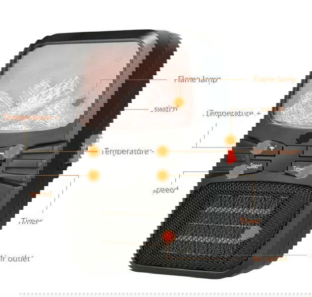 Αερόθερμο με εφέ φλόγας - 790008 - iThinksmart.gr