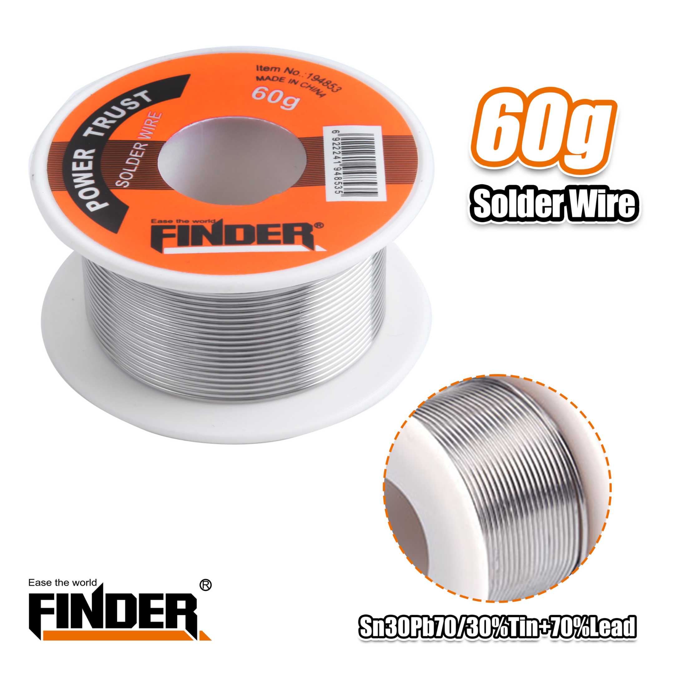 Tin Soldering Wire - 60g - Finder - 194853