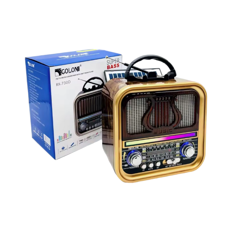 Rechargeable Retro Radio with Solar Panel - RX-740D - 807408