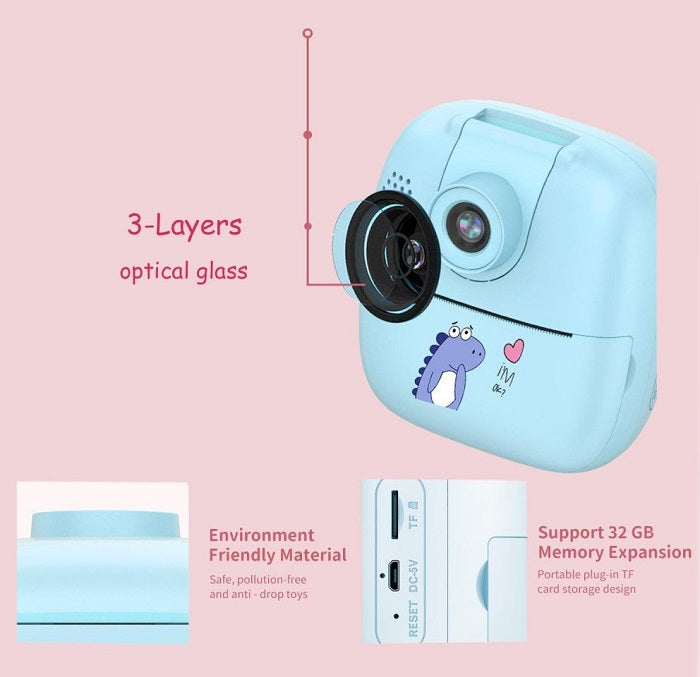 Children's Instant Camera with Printer - A19 - 811122 - Blue