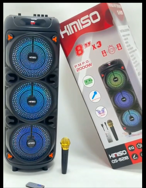 Portable subwoofer speaker with Karaoke microphone - QS-8218 - 813096