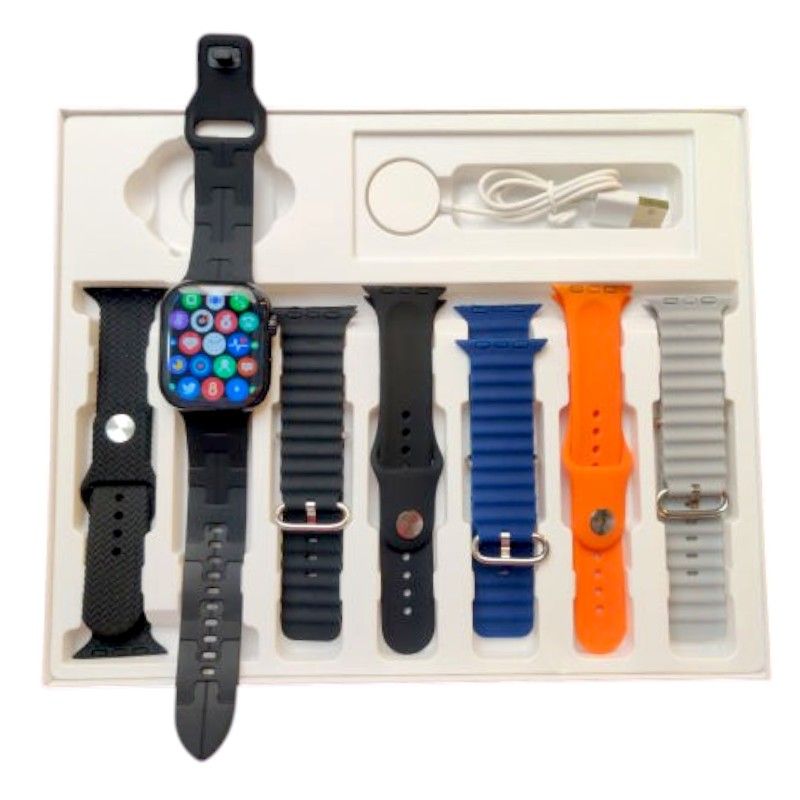 Σετ Smartwatch με 7 λουράκια - S9 Pro Max - 812303 - Black