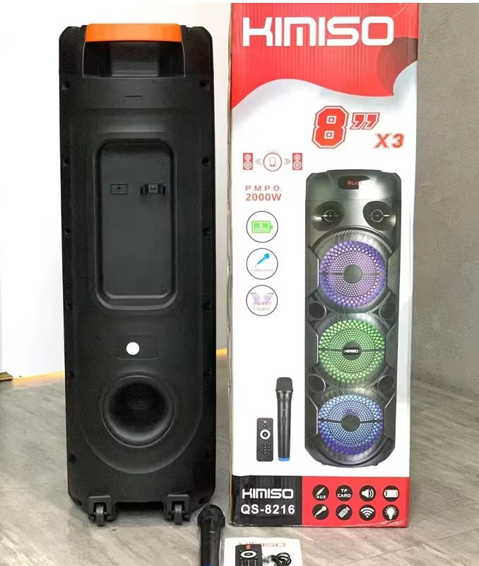 Portable subwoofer speaker with Karaoke microphone - QS-8216 - 813119