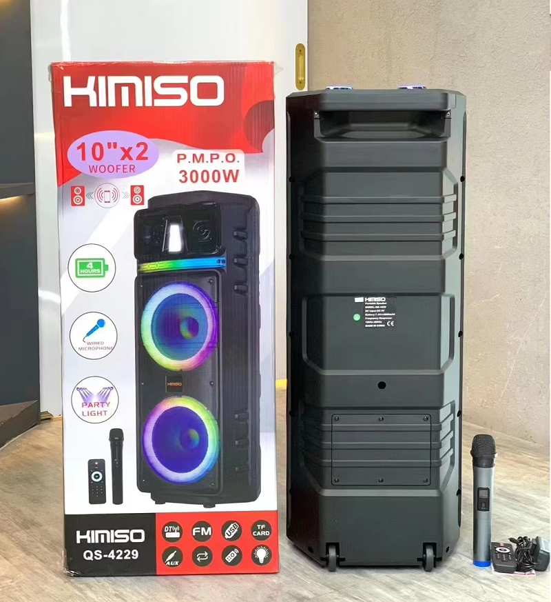 Portable subwoofer speaker with Karaoke microphone - QS-4229 - 813140