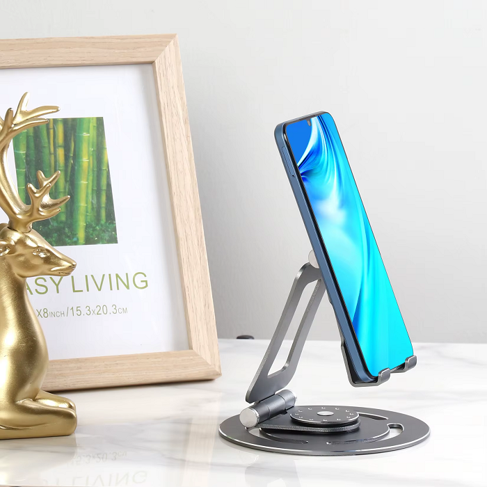 Βάση στήριξης smartphone/tablet μεταλλική περιστρεφόμενη - G62 - 813492 - Dark Grey