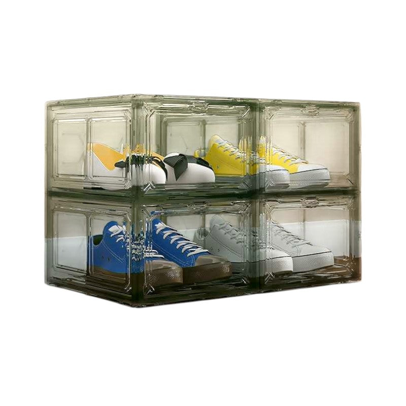 Transparent plastic shoe rack with 4 compartments - YH6626-4 - 815001