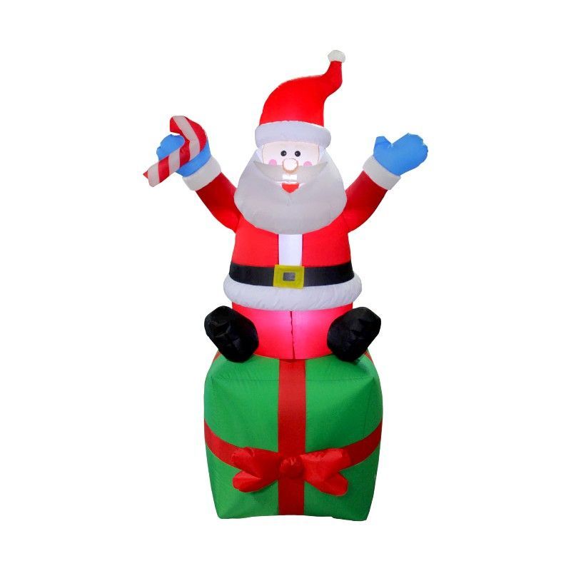 Φουσκωτός διακοσμητικός Άγιος Βασίλης με φωτισμό - 1.8m - 817186