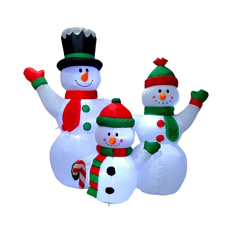 Φουσκωτοί διακοσμητικοί Χιονάνθρωποι με φωτισμό - 1.5m - 817278