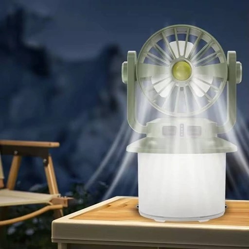 Rechargeable LED flashlight with fan & solar panel - 2in1 - CH-F803 - 817568