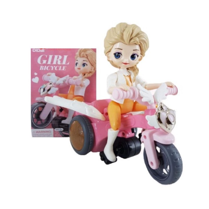 Electronic motorcycle with doll and lighting - LD-151B - 836217