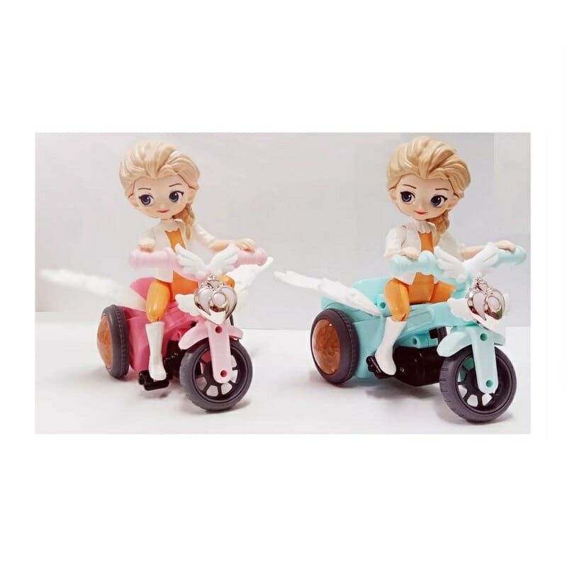 Electronic motorcycle with doll and lighting - LD-151B - 836217