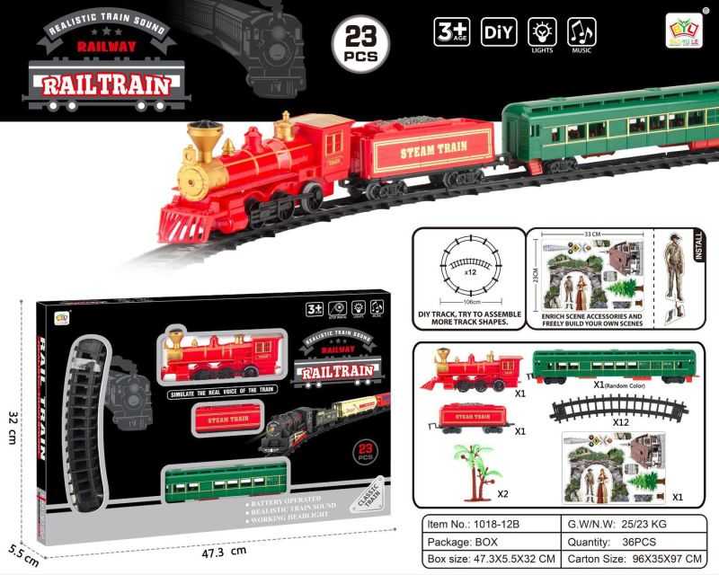 Σετ κλασσικό τρενάκι με ράγες - USB - 1018-12B - 917345