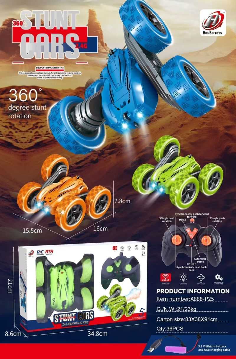 Τηλεκατευθυνόμενο αυτοκίνητο Stunt για ακροβατικά - A888-P25 - 917528
