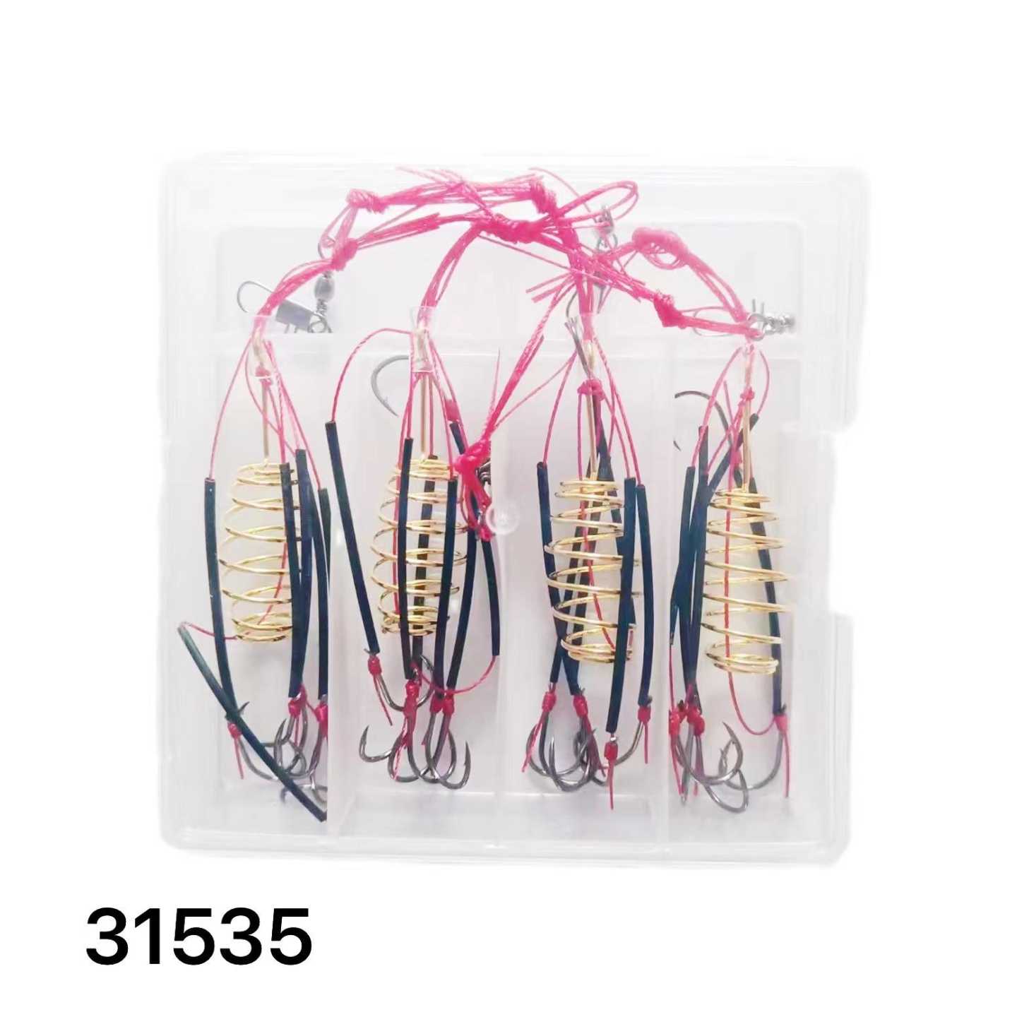 Spiral fishing lure with hooks - 4pcs - 931535