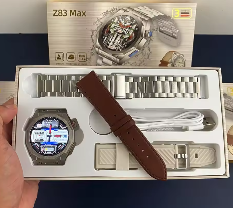 Σετ Smartwatch με 3 λουράκια - Z83 MAX - 880518 - Grey