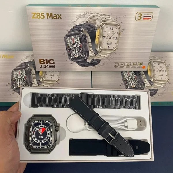 Smartwatch Set with 3 Straps - Z85 MAX - 065097 - Black