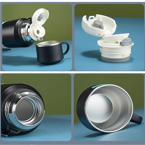 Φορητό παγούρι-θερμός με φλιτζάνι - 800ml - CF8279 - 882799 - Orange - iThinksmart.gr