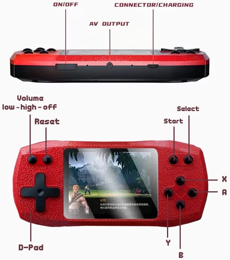 Portable game console with controller - 620 in 1 - 884416 - Yellow