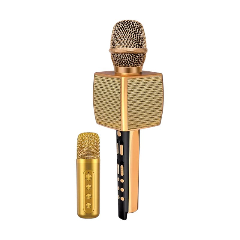 Wireless Karaoke Microphone Set with Speaker & Mini Microphone - YS-98 - 885291 - Gold