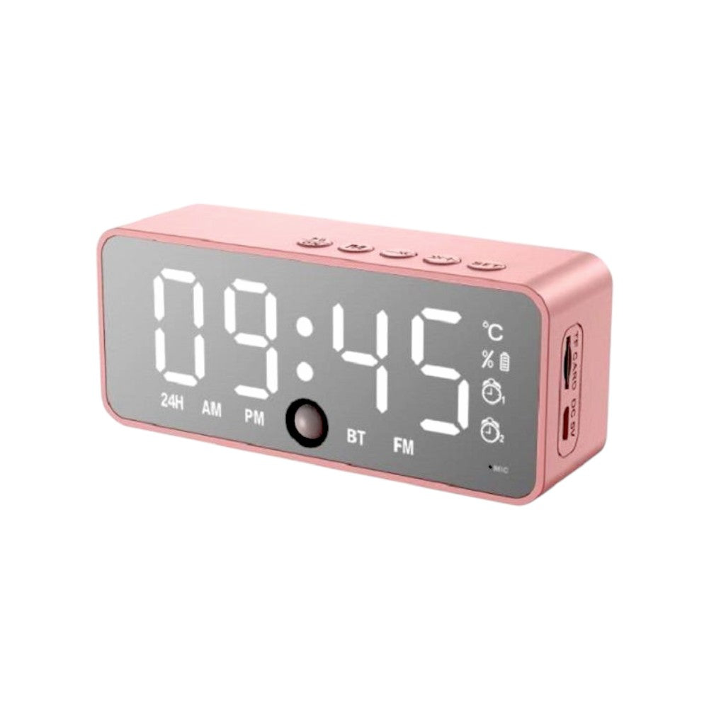 Rechargeable Bluetooth speaker with digital alarm clock - K11 - 886175 - Pink