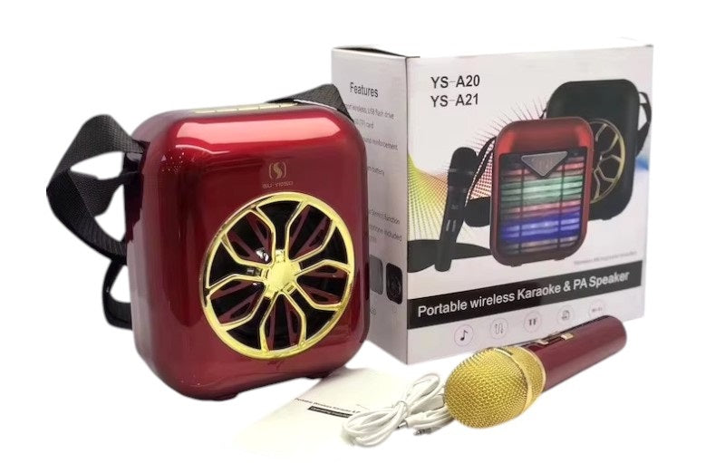Wireless Bluetooth Speaker with Karaoke Microphone - YS-A20 - 887103 - Red