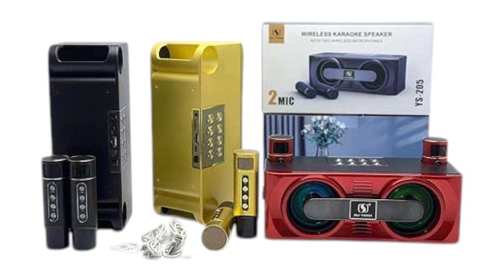 Wireless Bluetooth Speaker with 2 Karaoke Microphones - YS-205 - 887226 - Gold